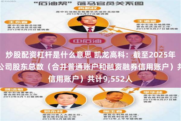 炒股配资杠杆是什么意思 凯龙高科：截至2025年5月20日，公司股东总数（合并普通账户和融资融券信用账户）共计9,552人
