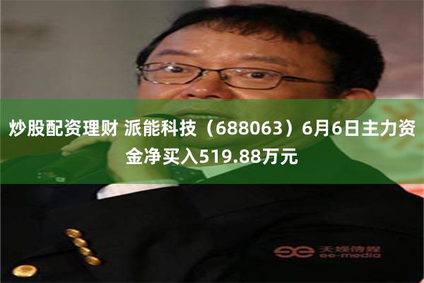 炒股配资理财 派能科技（688063）6月6日主力资金净买入519.88万元