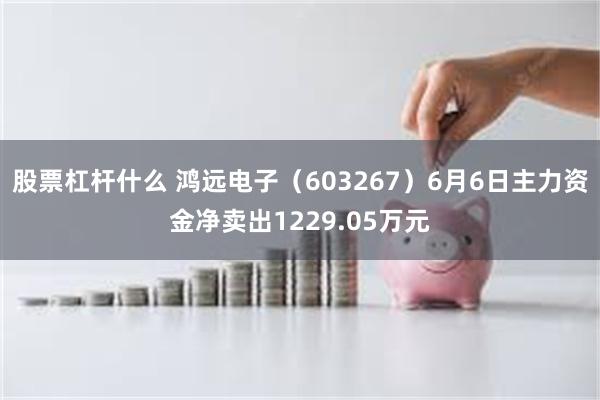 股票杠杆什么 鸿远电子（603267）6月6日主力资金净卖出1229.05万元