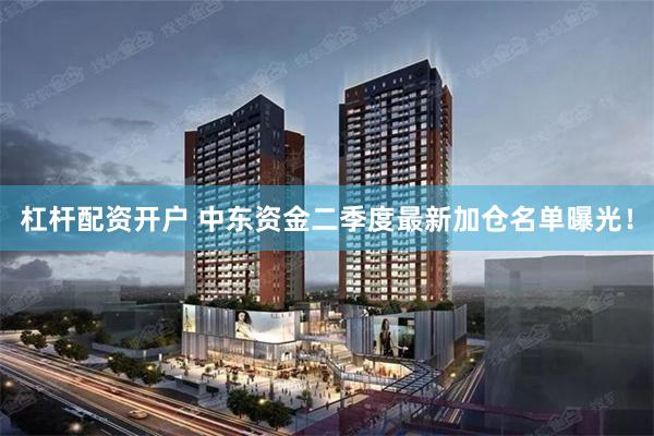 杠杆配资开户 中东资金二季度最新加仓名单曝光！