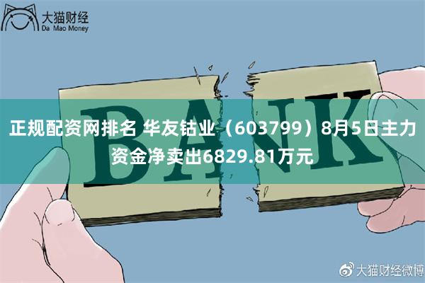 正规配资网排名 华友钴业（603799）8月5日主力资金净卖出6829.81万元
