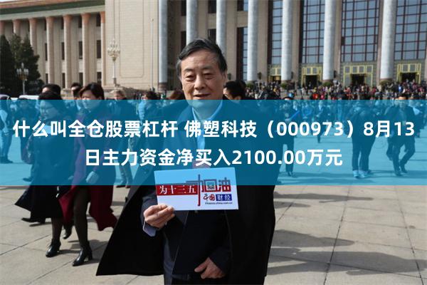 什么叫全仓股票杠杆 佛塑科技（000973）8月13日主力资金净买入2100.00万元