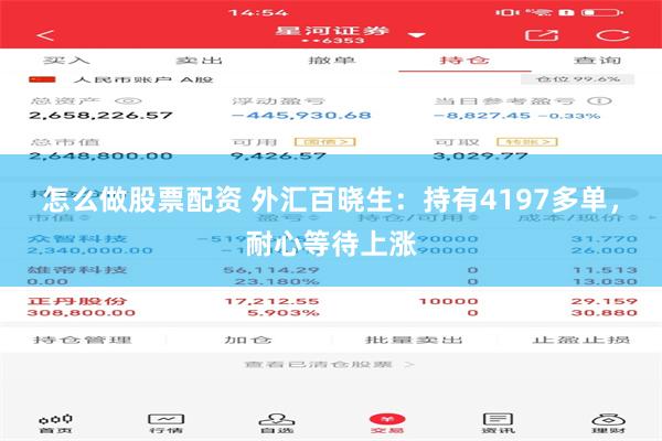 怎么做股票配资 外汇百晓生：持有4197多单，耐心等待上涨