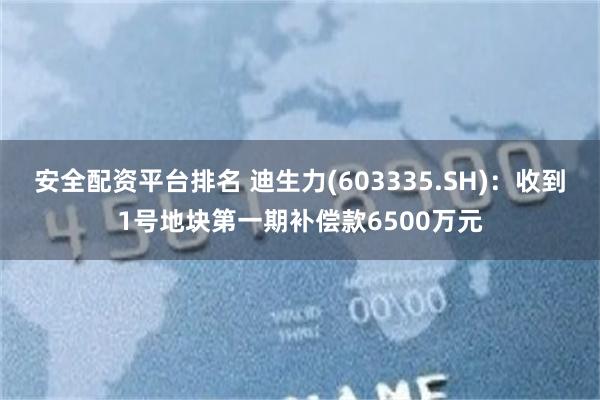 安全配资平台排名 迪生力(603335.SH)：收到1号地块第一期补偿款6500万元