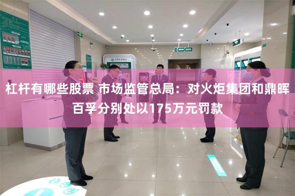 杠杆有哪些股票 市场监管总局:对火炬集团和鼎晖百孚分别处以175万元罚款
