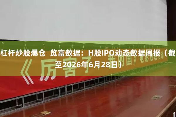 杠杆炒股爆仓  览富数据：H股IPO动态数据周报（截至2026年6月28日）