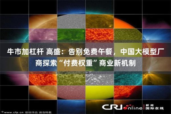 牛市加杠杆 高盛：告别免费午餐，中国大模型厂商探索“付费权重”商业新机制