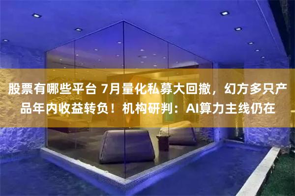 股票有哪些平台 7月量化私募大回撤，幻方多只产品年内收益转负！机构研判：AI算力主线仍在
