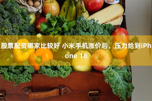 股票配资哪家比较好 小米手机涨价后，压力给到iPhone 18