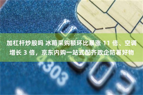 加杠杆炒股吗 冰箱采购额环比暴涨 11 倍、空调增长 3 倍，京东内购一站式配齐政企防暑好物