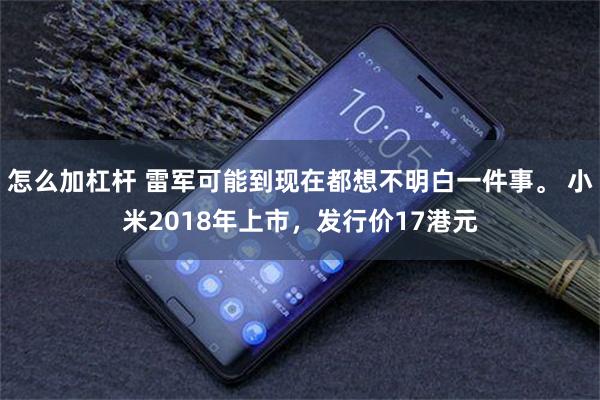 怎么加杠杆 雷军可能到现在都想不明白一件事。 小米2018年上市,发行价17港元